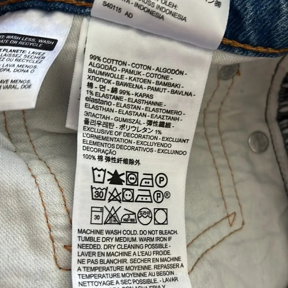 Levi's 513 Slim Straight Denim Jeans Distressed Men's 34 X 30